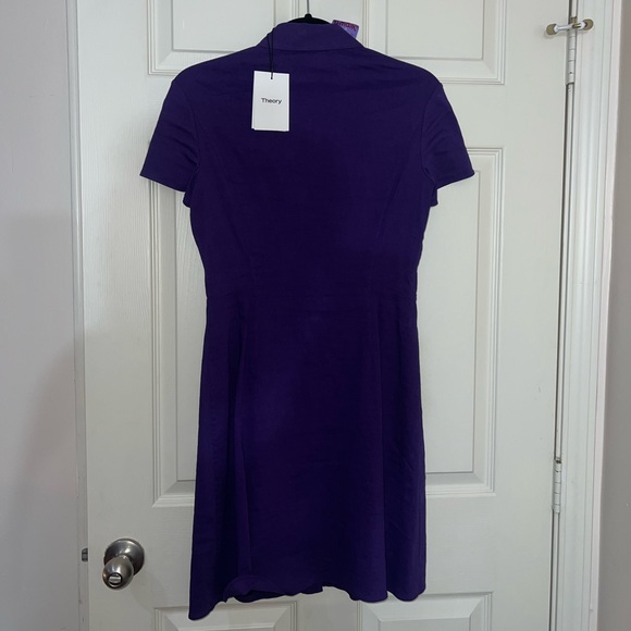 NWT Theory Dress Amethyst Purple Linen - Picture 5 of 10